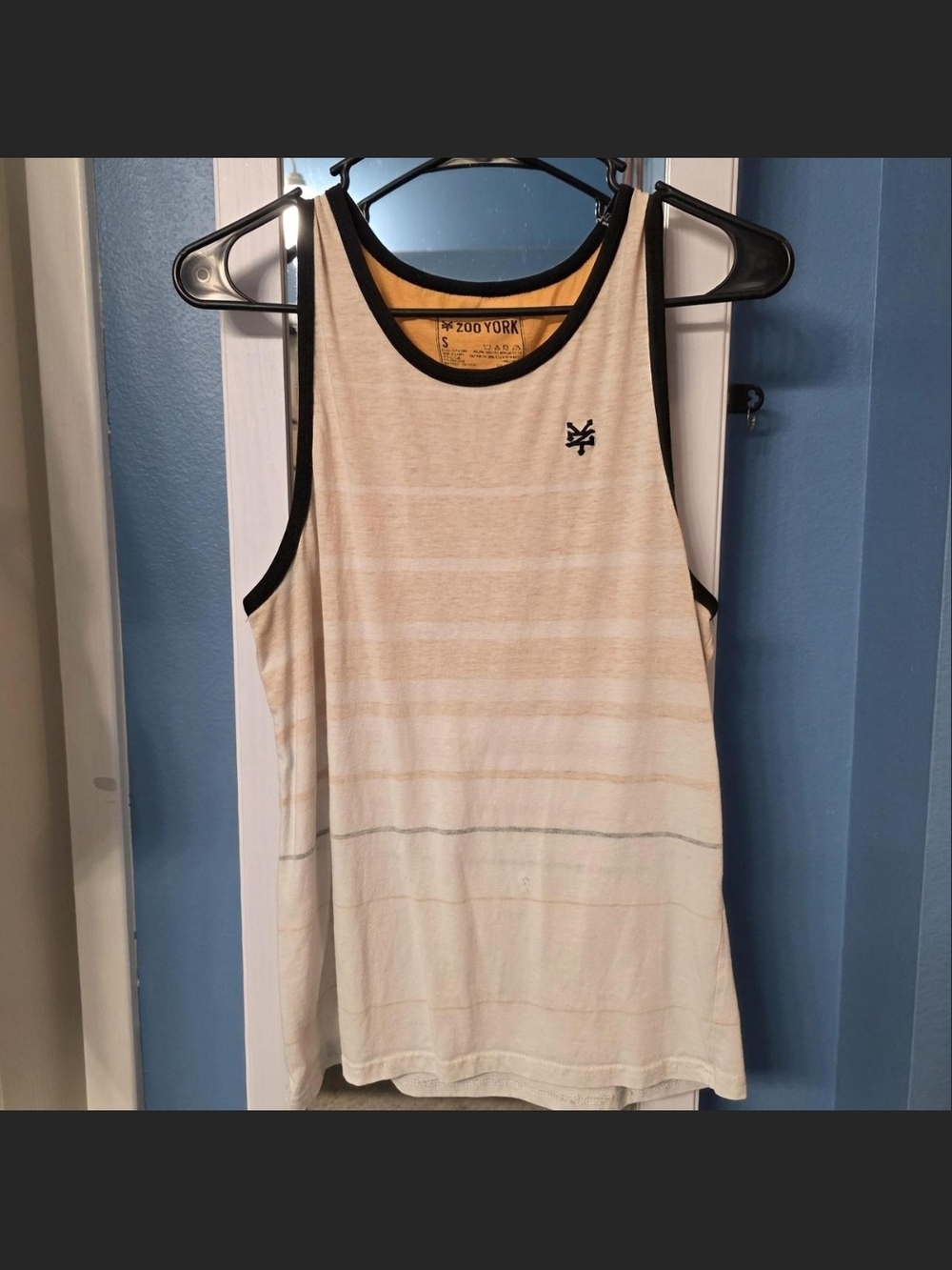 Zoo York Cream and Black Striped Tank Top